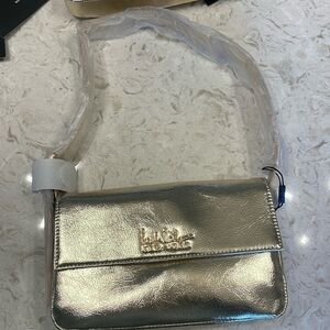 NWT gold Nicole miller bag